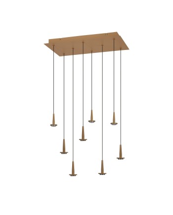 ANDRÓMEDA * Colgante Cuadrado 8xLED 5W 3000K W/T Cristal